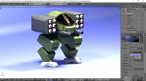 Low-Poly Crawler Mech with Armature preview image